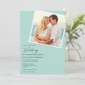 QRコードフォトビーチシーガラスシンプルエレガント 招待状 (スタンド正面)