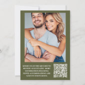 QRコードフォトボホワイルドフラワーボタニカル結婚ズ 招待状 (裏面)