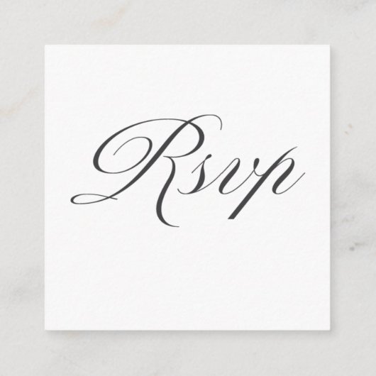 QRコードフォトミニマルウェディングRSVPカード エンクロージャーカード (裏面)