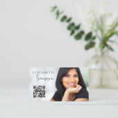 QRコードフォトモダン白黒名刺 名刺 (スタンド正面)