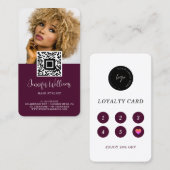 QRコードフォトロゴバーガンディロイヤリティ名刺 コーリングカード (正面/裏面)