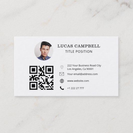 QRコードフォト名刺 名刺 (正面)