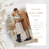 QRコードフォト日付の保存結婚式招待状 セーブザデート