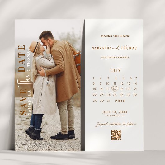 QRコードフォト日付の保存結婚式招待状 セーブザデート