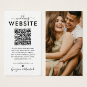 QRコードフォト結婚のWebサイトのエンクロージャカード (正面&裏面)