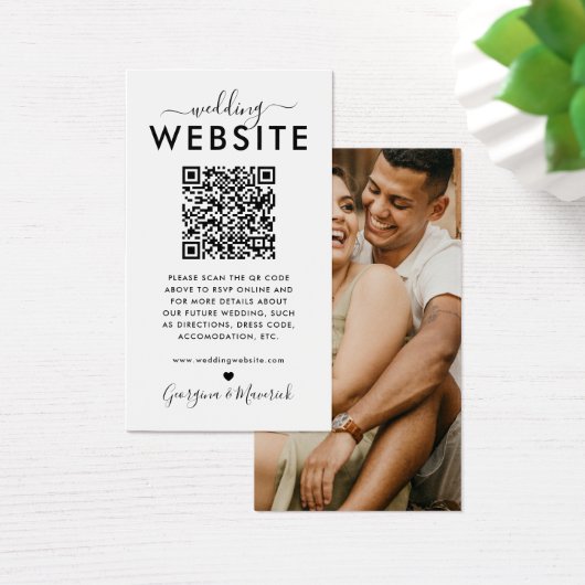 QRコードフォト結婚のWebサイトのエンクロージャカード (デスク)