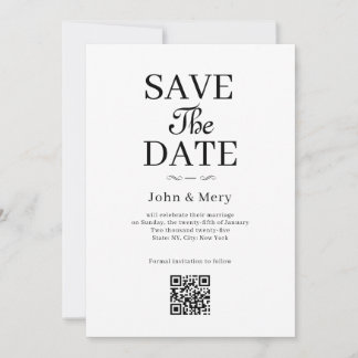 QRコードフォト 結婚式 Save The Date 招待状