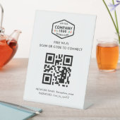 QRコードフリーWifiビジネスロゴミニマリスト 台座サイン (インサイチュ)