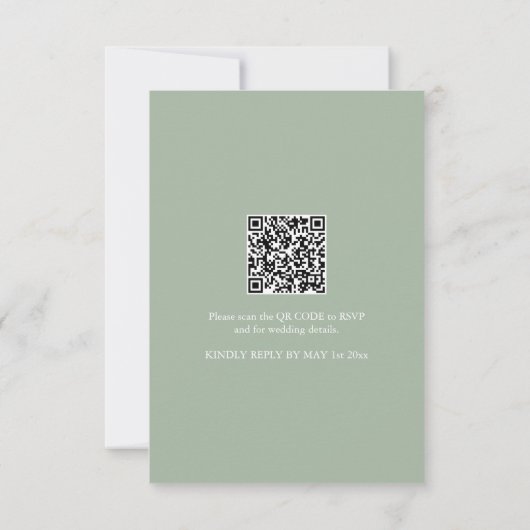 QRコードフローラを使用したユニーク結婚式招待状 招待状 (裏面)