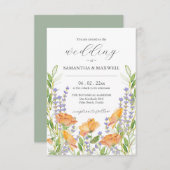 QRコードフローラを使用したユニーク結婚式招待状 招待状 (正面/裏面)