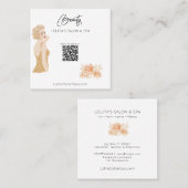 *~* QRコードフローラスパ美しいサロン女性Glam AP5 スクエア名刺 (正面/裏面)