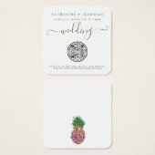 QRコードフローラパイナップル結婚式招待状 (正面&裏面)