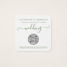 QRコードフローラパイナップル結婚式招待状