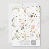 QRコードフローラピンクワイルド&オネダーフル1歳の誕生日 招待状 (裏面)