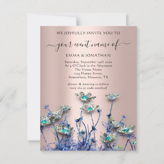 QRコードフローラ牧草地ワイルドフラワーブルーバラ (正面)