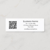 QRコードフローラ赤白さくらんぼ花 スキニー名刺 (裏面)