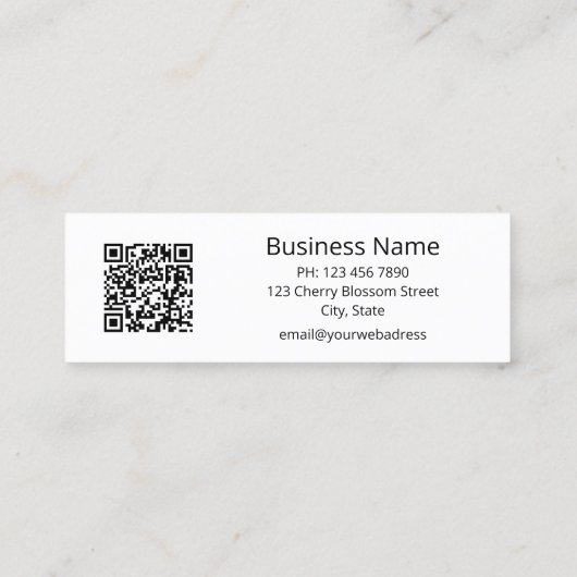 QRコードフローラ赤白さくらんぼ花 スキニー名刺 (裏面)