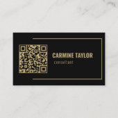 QRコードブラックおよび金ゴールドコンサルタント 名刺 (正面)