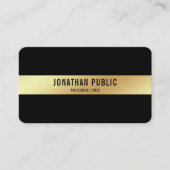 QRコードブラックと金ゴールドエレガントテンプレート 名刺 (正面)