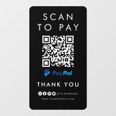 QRコードブラックを支払うPaypalスキャンに感謝モダン ウィンドウサイン (シート)