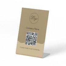 QRコードブラックカフェメニューロゴモダンペデスタル記号