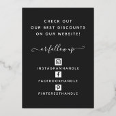 QRコードブラックバラ金ゴールドおもしろい割引カード 箔シーズンカード (裏面)