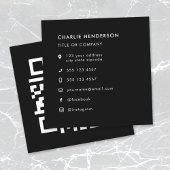 QRコードブラックミニマルモダンリストソーシャルメディアのアイコン スクエア名刺