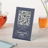 QRコードブラックメニューロゴ非接触型モダンカフェ 台座サイン (インサイチュ)