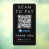 QRコードブラックモダンを支払うためにVenmoスキャンありがとう ウィンドウサイン (シート3)