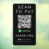 QRコードブラックモダンを支払うCashAppスキャンに感謝 ウィンドウサイン (シート3)