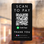QRコードブラックモダンを支払うCashAppスキャンに感謝 ウィンドウサイン (シート2)