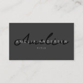 QRコードブラックモダンプロフェッショナルソーシャルメディア 名刺 (正面)