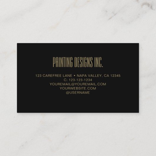 QRコードブラックモダン絵画ズ 名刺 (裏面)