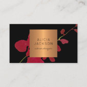 QRコードブラックモダン金ゴールドプロフェッショナル 名刺 (正面)