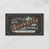 QRコードブラックヴィンテージサイネライタシンボルや象徴&ディスプレイ 名刺 (正面)