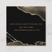 QRコードブラック金ゴールドエレガントゲートソーシャルメディア スクエア名刺 (裏面)