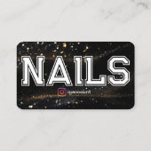 QRコードブラック金ゴールドプロフェッショナル爪、 ネイル技術 名刺 (裏面)