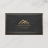 Qrコードブラック金ゴールドモダンミニマルプロフェッショナル 名刺 (正面)