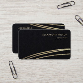 QRコードブラック金ゴールド署名エレガントプロフェッショナル 名刺