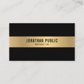 QRコードブラック&金ゴールドエレガントプロフェッショナル光沢 名刺 (正面)