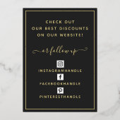 QRコードブラック&金ゴールドディスカウントおもしろいカードの追加 箔シーズンカード (裏面)