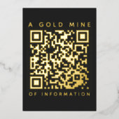 QRコードブラック&金ゴールドディスカウントおもしろいカードの追加 箔シーズンカード (正面)