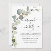 QRコードブランチ&バブリーブライダルシャワーユーカリ 招待状 (正面)