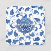 QRコードブルーと白の花瓶中国の結婚式RSVP エンクロージャーカード (裏面)