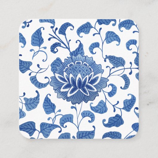 QRコードブルーと白の花瓶中国の結婚式RSVP エンクロージャーカード (裏面)