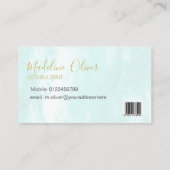 QRコードブルーアクアモダン水色 名刺 (裏面)