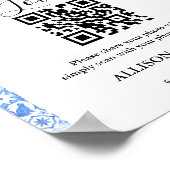 QRコードブルータイルとレモン結婚の ポスター (角)