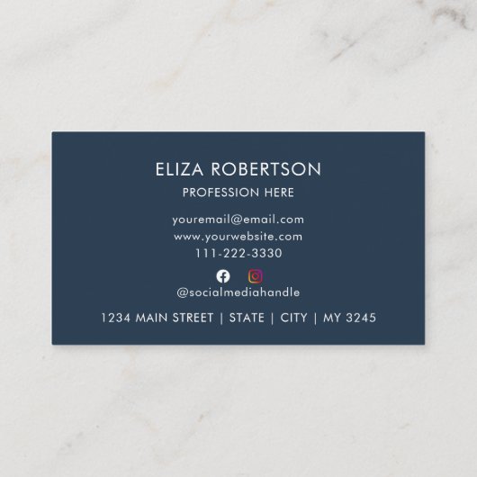 QRコードブループロフェッショナルビジネスロゴカスタム 名刺 (裏面)