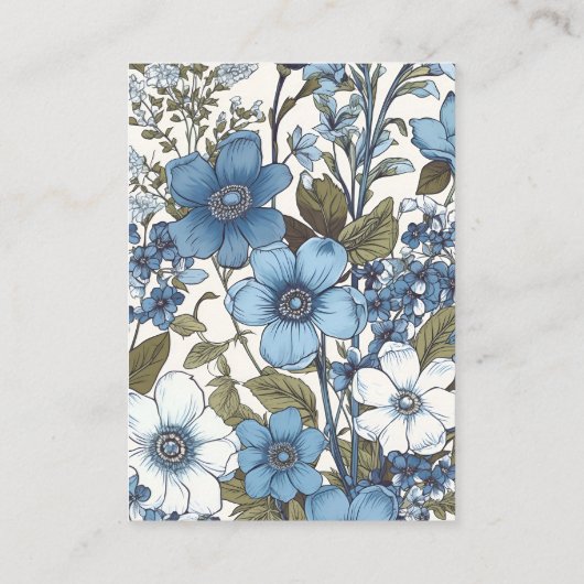 qrコードブルーペリウィンクルワイルドフラワー結婚ズ エンクロージャーカード (裏面)