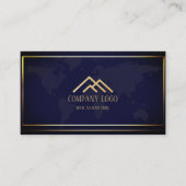 Qrコードブルーミニマルモダンリストプロフェッショナル 名刺 (正面)